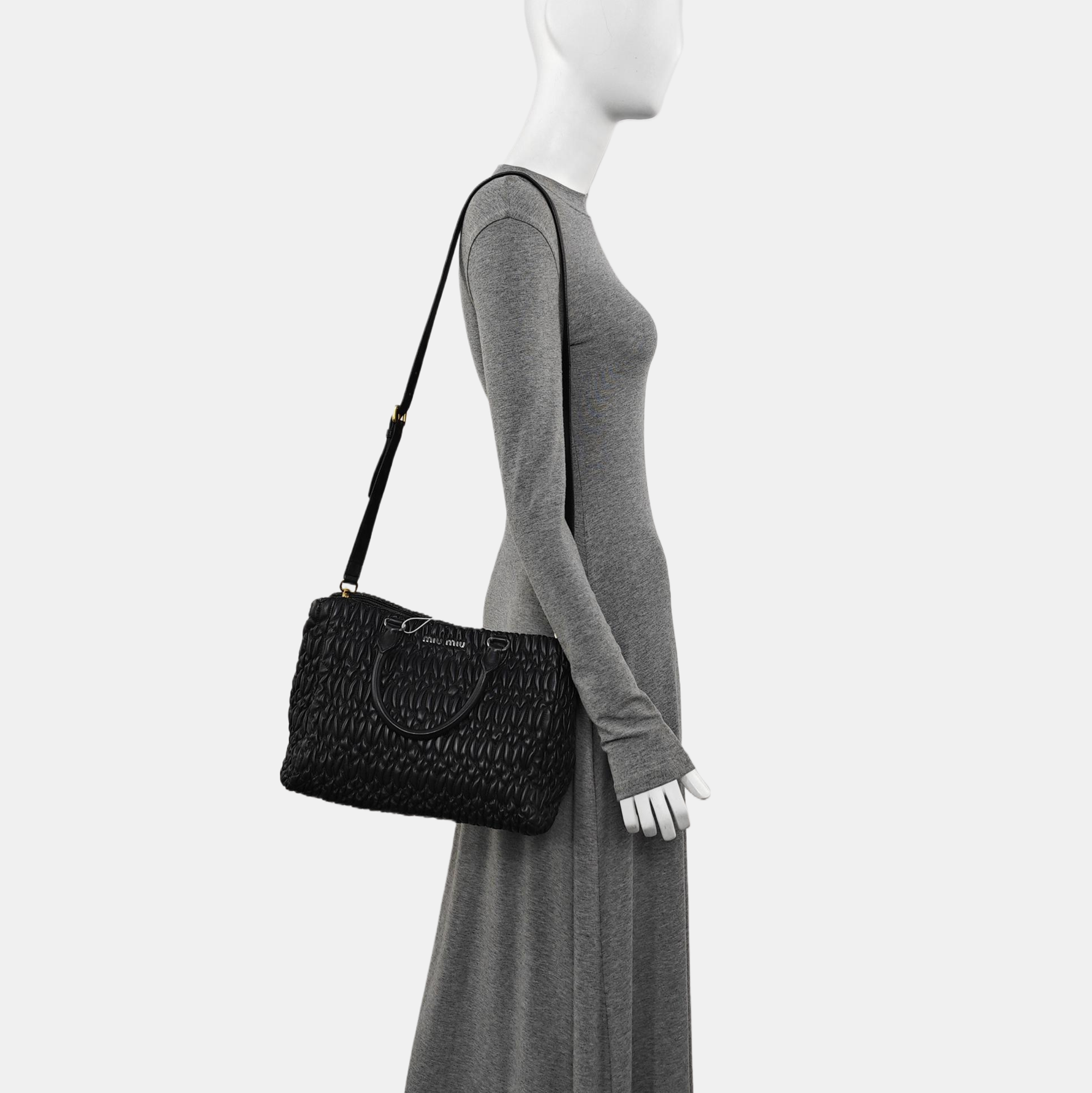 Lambskin Top Handle Bag Black