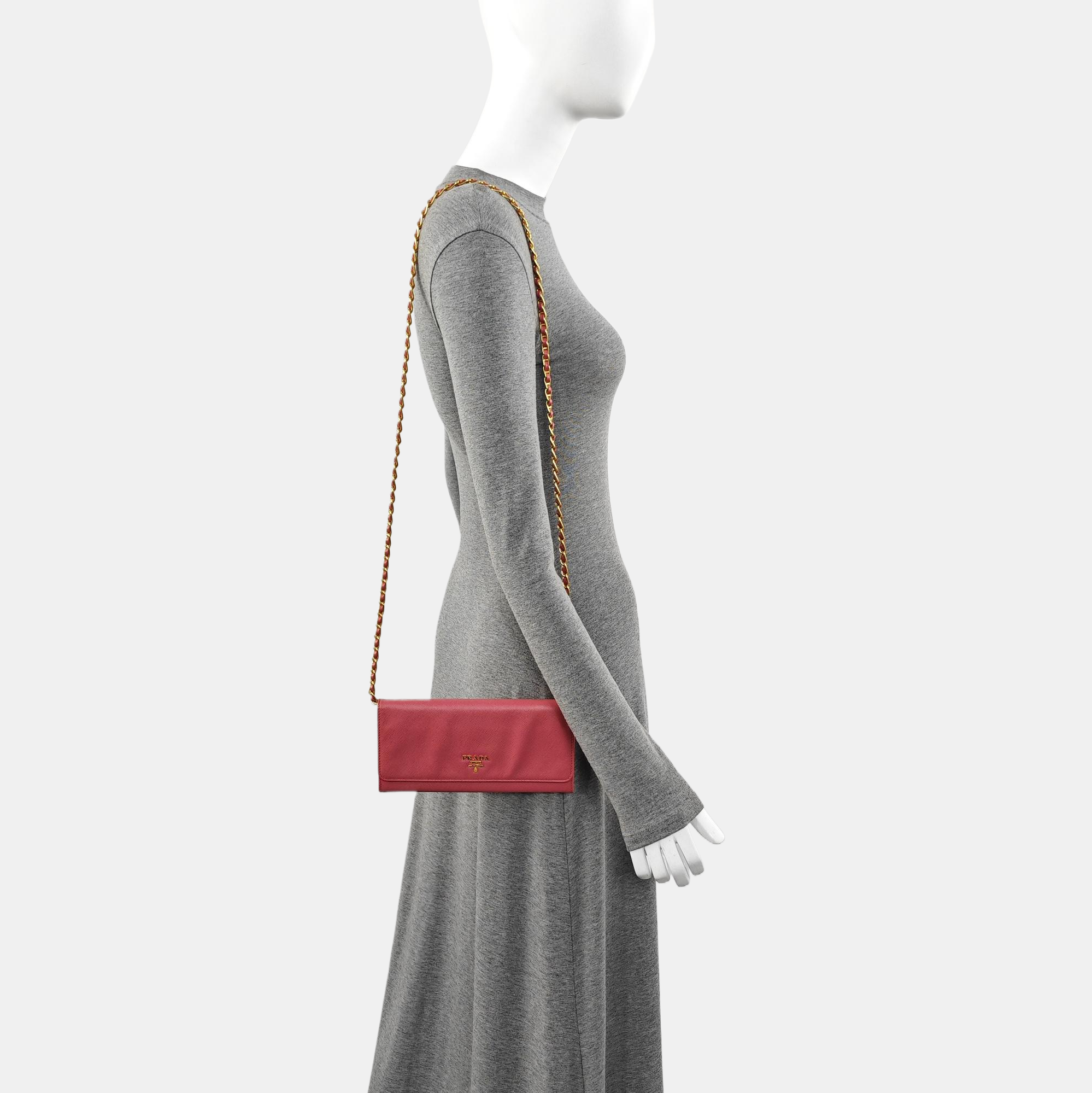 Saffiano Calfskin Shoulder Bag Pink