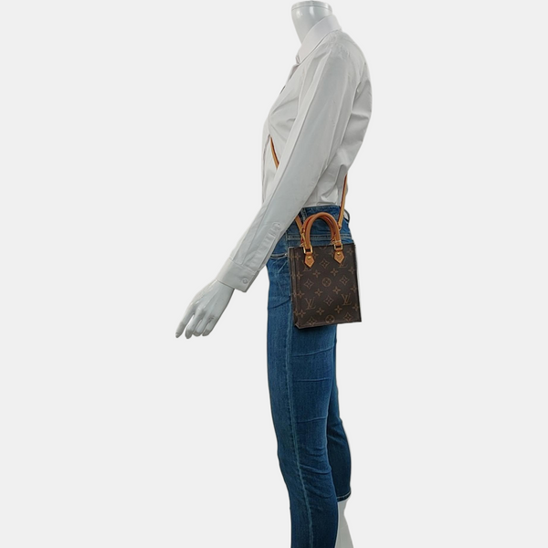 SAC PLAT Mini Monogram Coated Canvas Brown