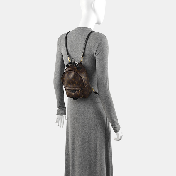 Authenticated pre-owned  PALM SPRINGS Mini Monogram Coated Canvas Brown - Backpack at Looply