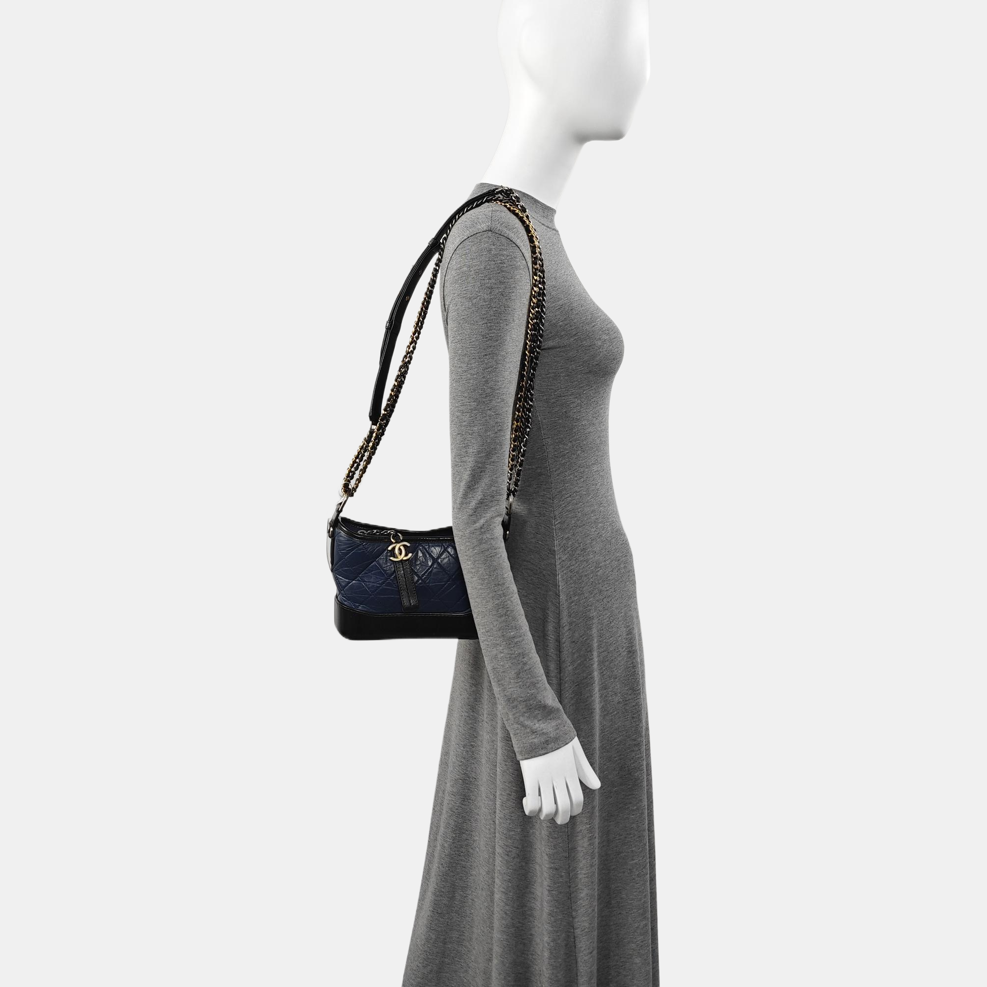 Authenticated pre-owned  GABRIELLE Quilted Calfskin Blue - Shoulder Bag at Looply