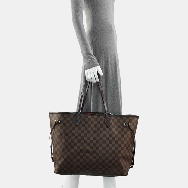 NEVERFULL GM Damier Ebene Coated Canvas Brown