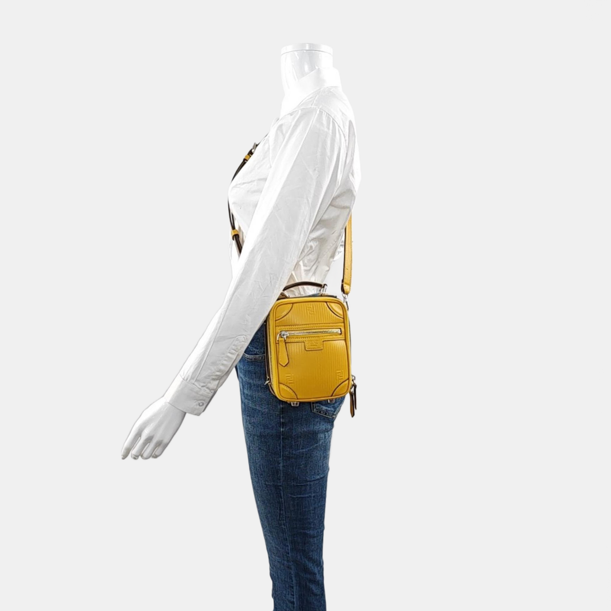 Calfskin Shoulder Bag Mini Yellow