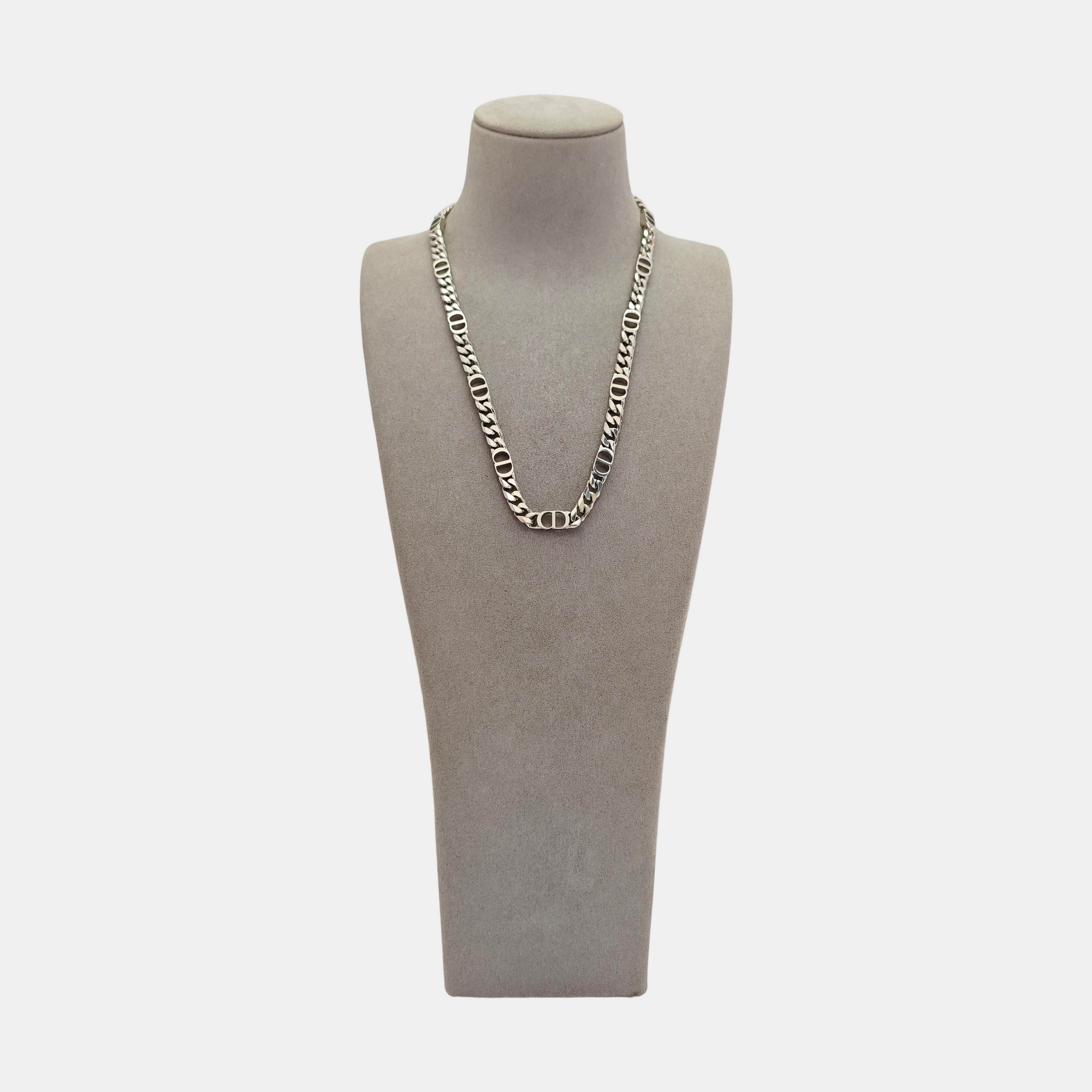 CD Icon Metal Silver Necklace