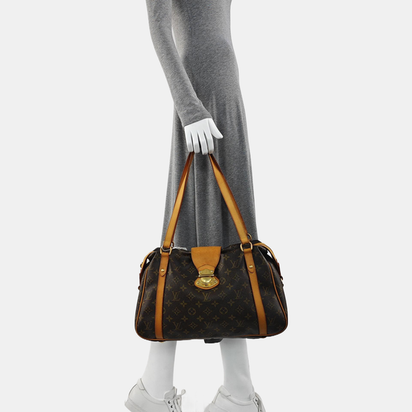 STRESA Monogram Coated Canvas Brown