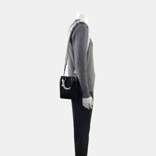 Monogram Calfskin Tote Bag Mini Black