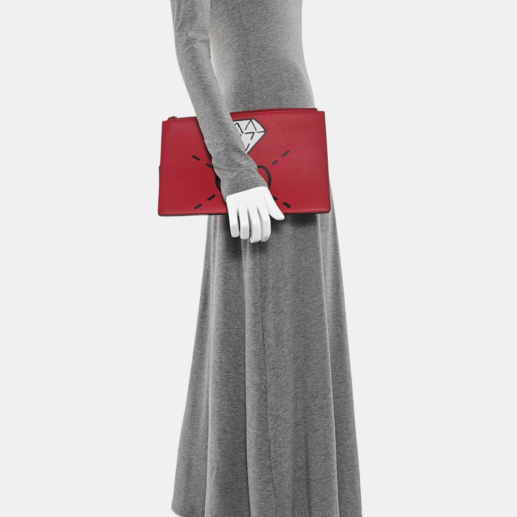 Calfskin Clutch Red
