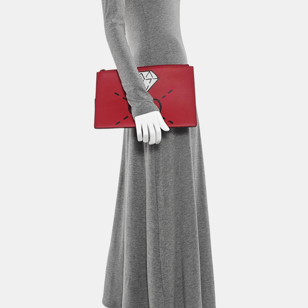 Calfskin Clutch Red