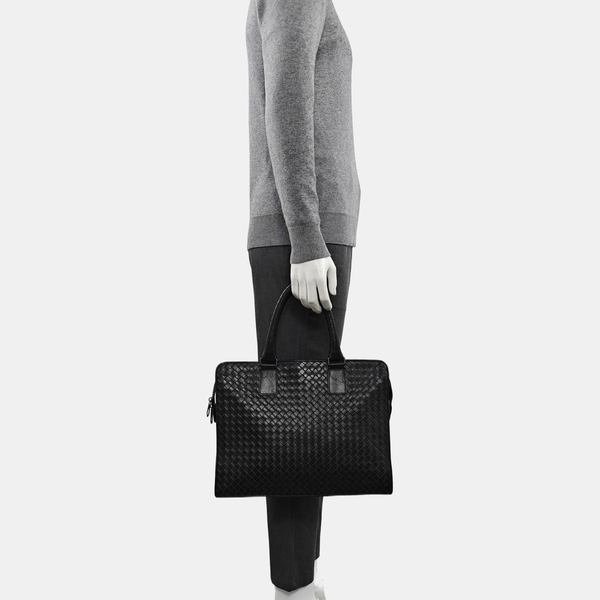 Calfskin Top Handle Bag Black