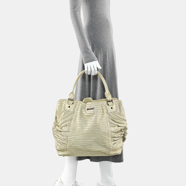 Calfskin Top Handle Bag Beige