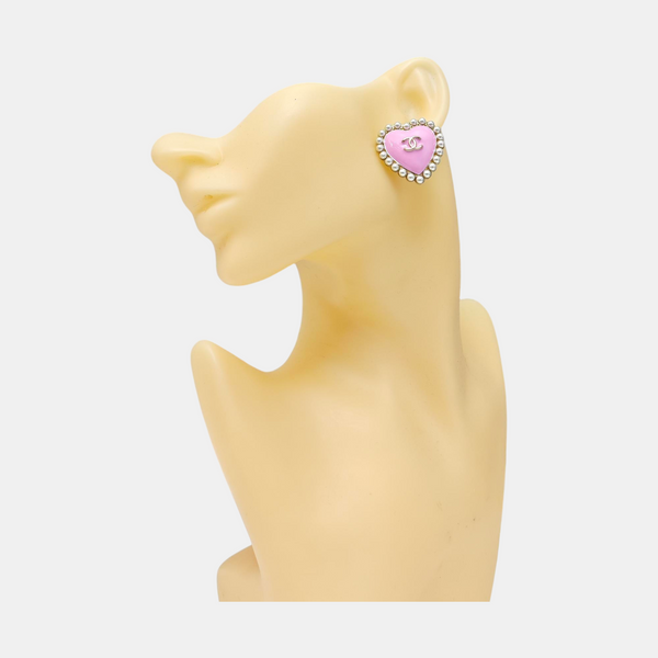 Metal Red Stud Earrings