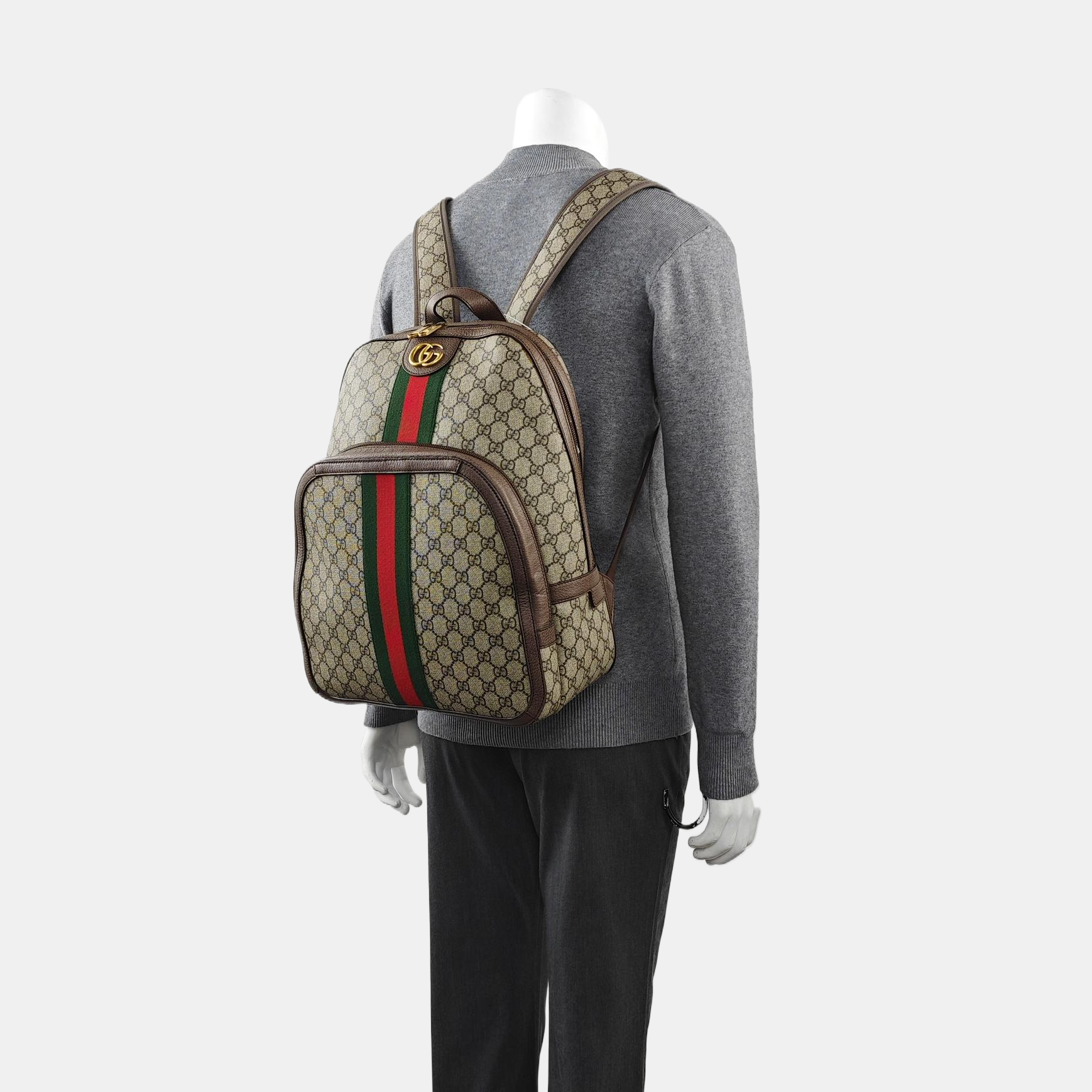 Ophidia Medium Monogram Coated Canvas Beige