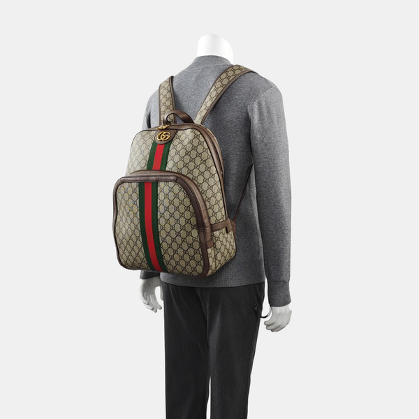 Ophidia Medium Monogram Coated Canvas Beige