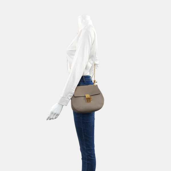 Drew Medium Calfskin Gray