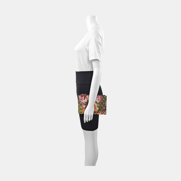 GG Blooms Monogram Coated Canvas Beige