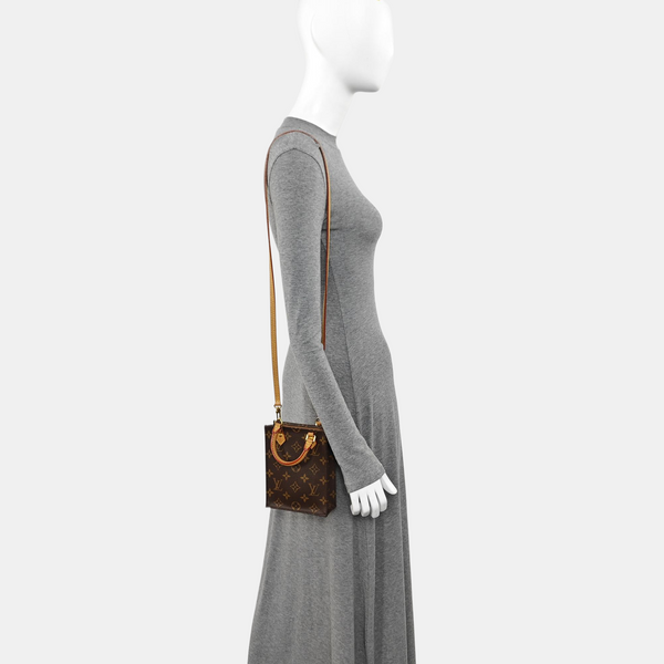 SAC PLAT Mini Monogram Coated Canvas Brown