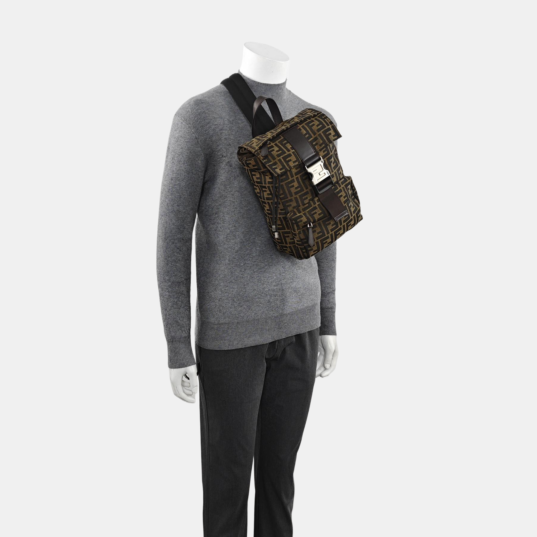 Canvas Top Handle Bag Small Brown