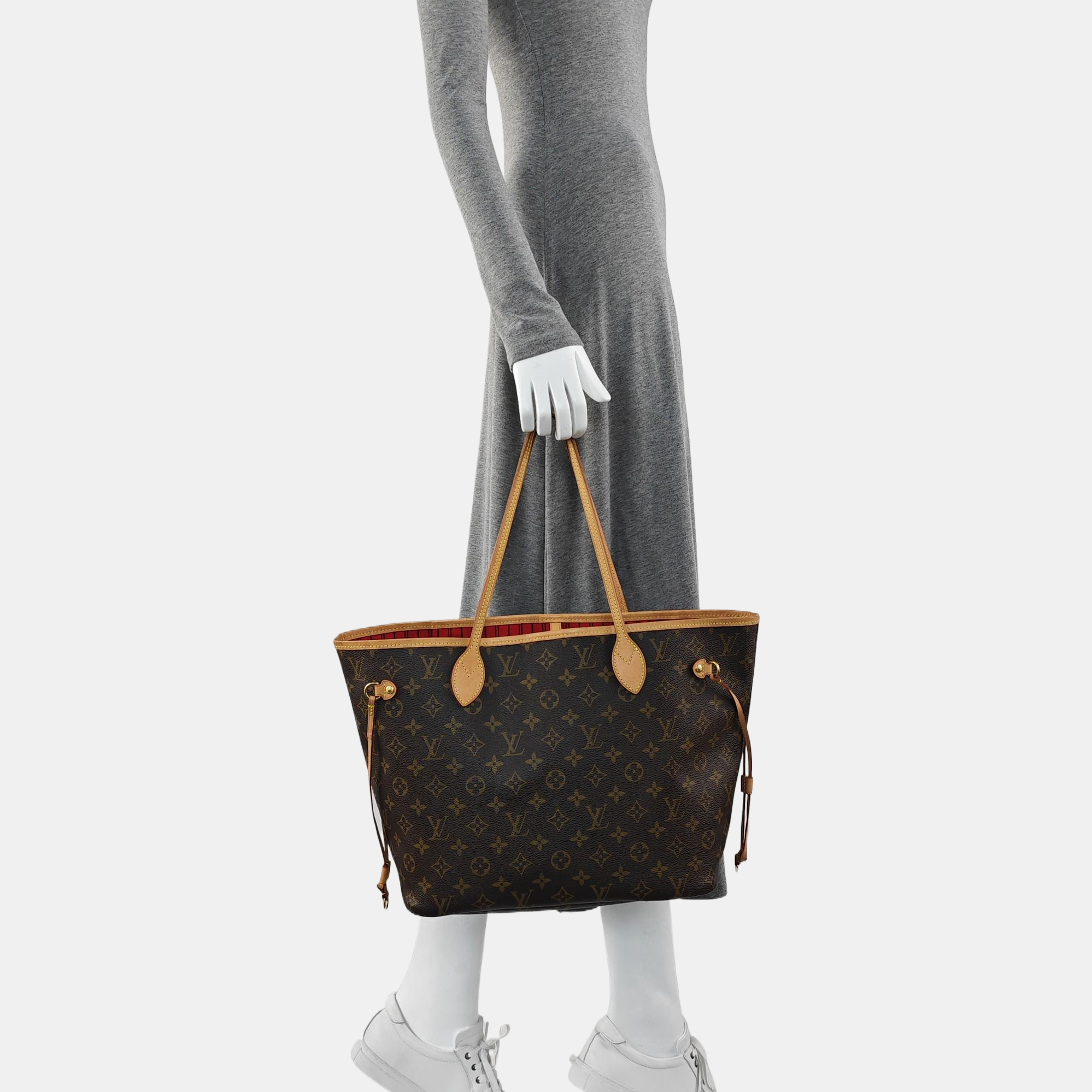 NEVERFULL MM Monogram Coated Canvas Brown
