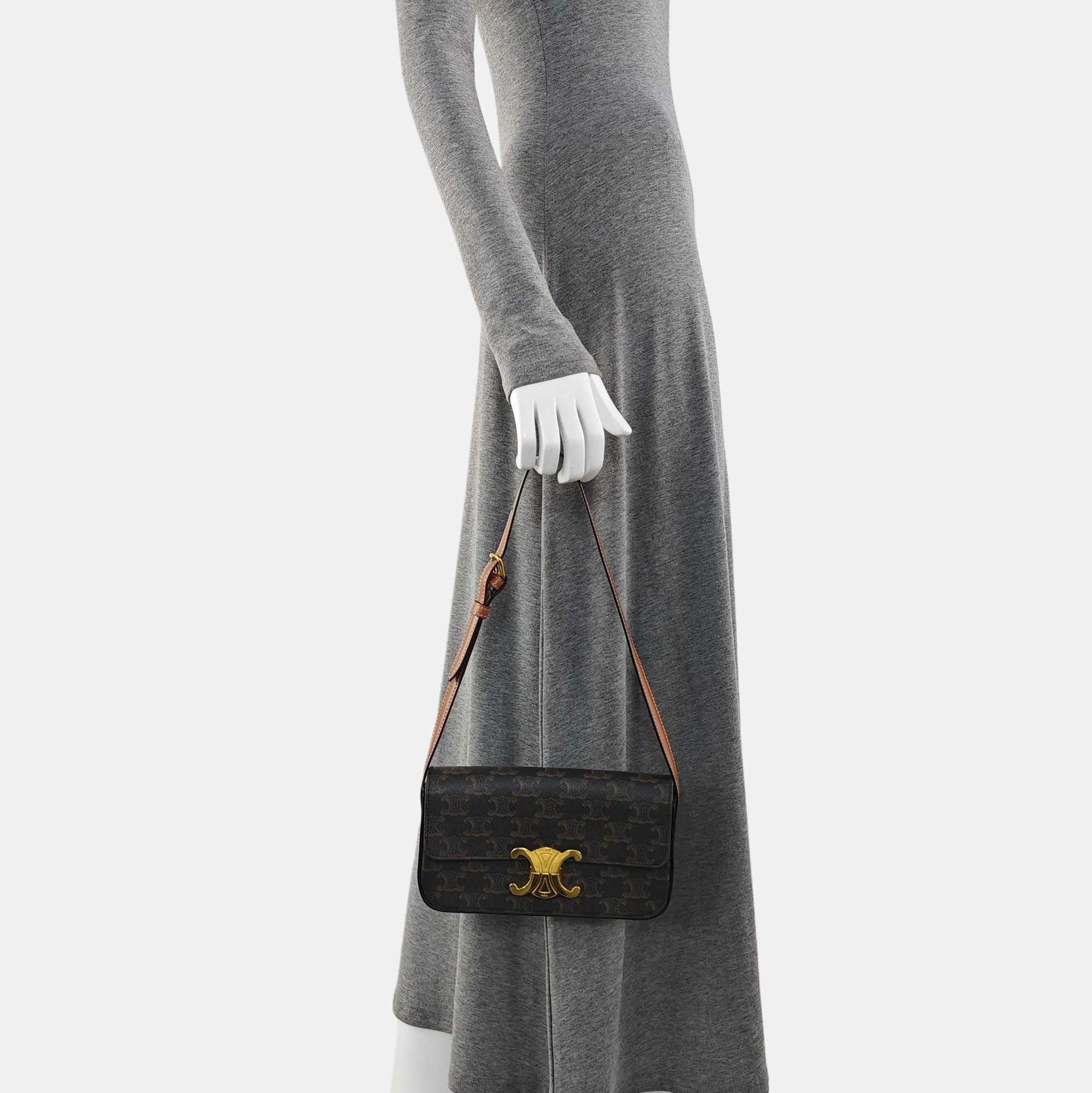 TRIOMPHE Small Coated Canvas Brown