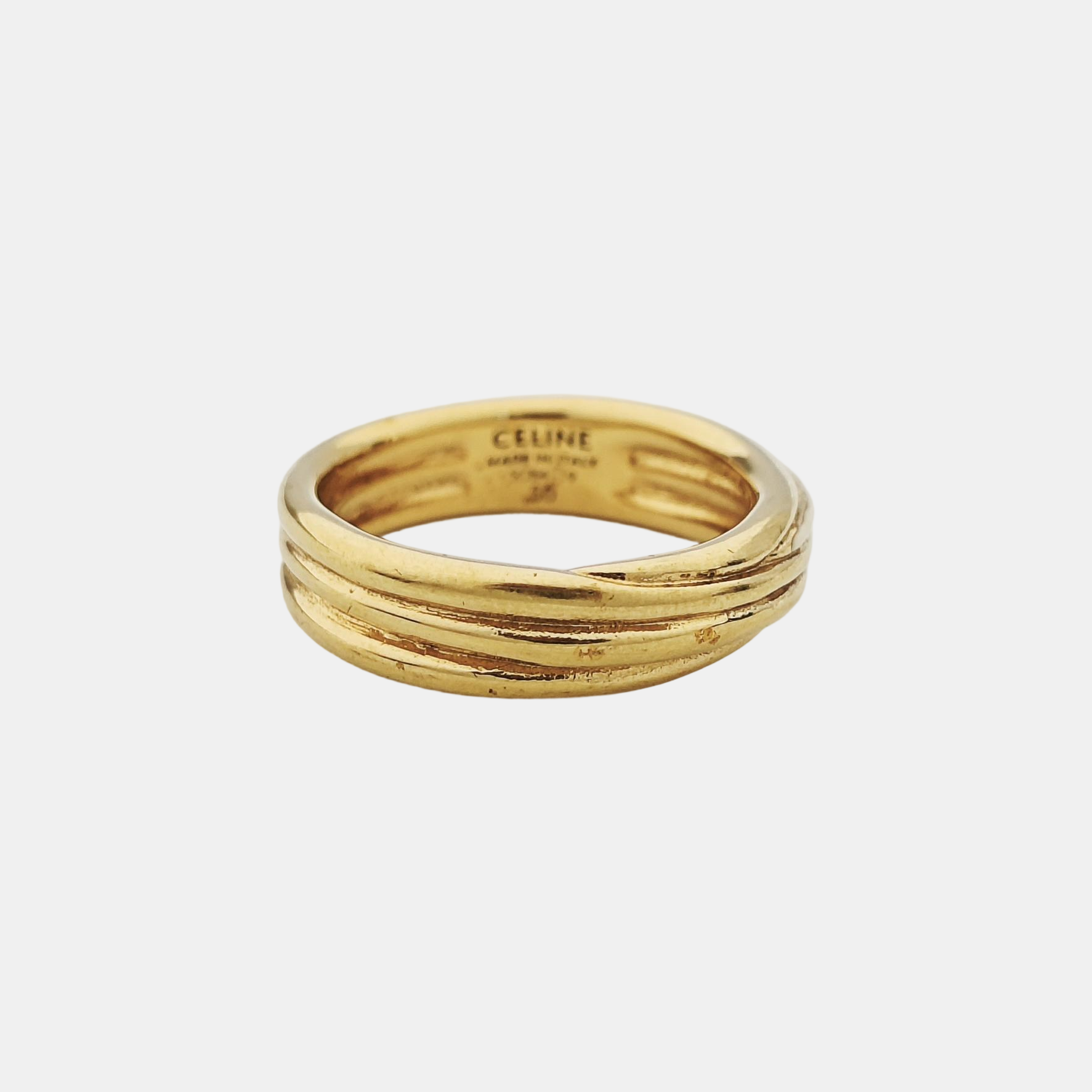ENTRELACS Brass Gold Ring EU 50