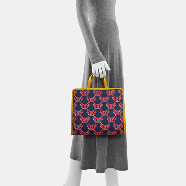 Monogram Coated Canvas Tote Bag Blue