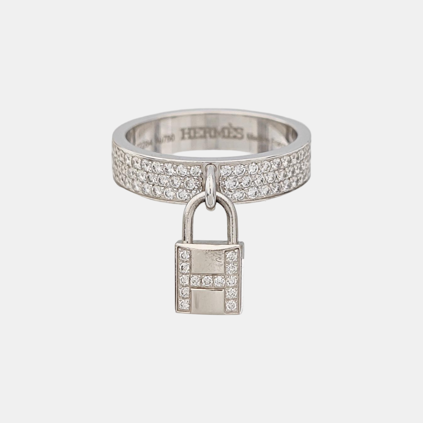 Kelly Clochette 18k White Gold Silver Ring EU 51