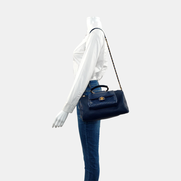 IN THE LOOP Quilted Grained Calfskin Blue