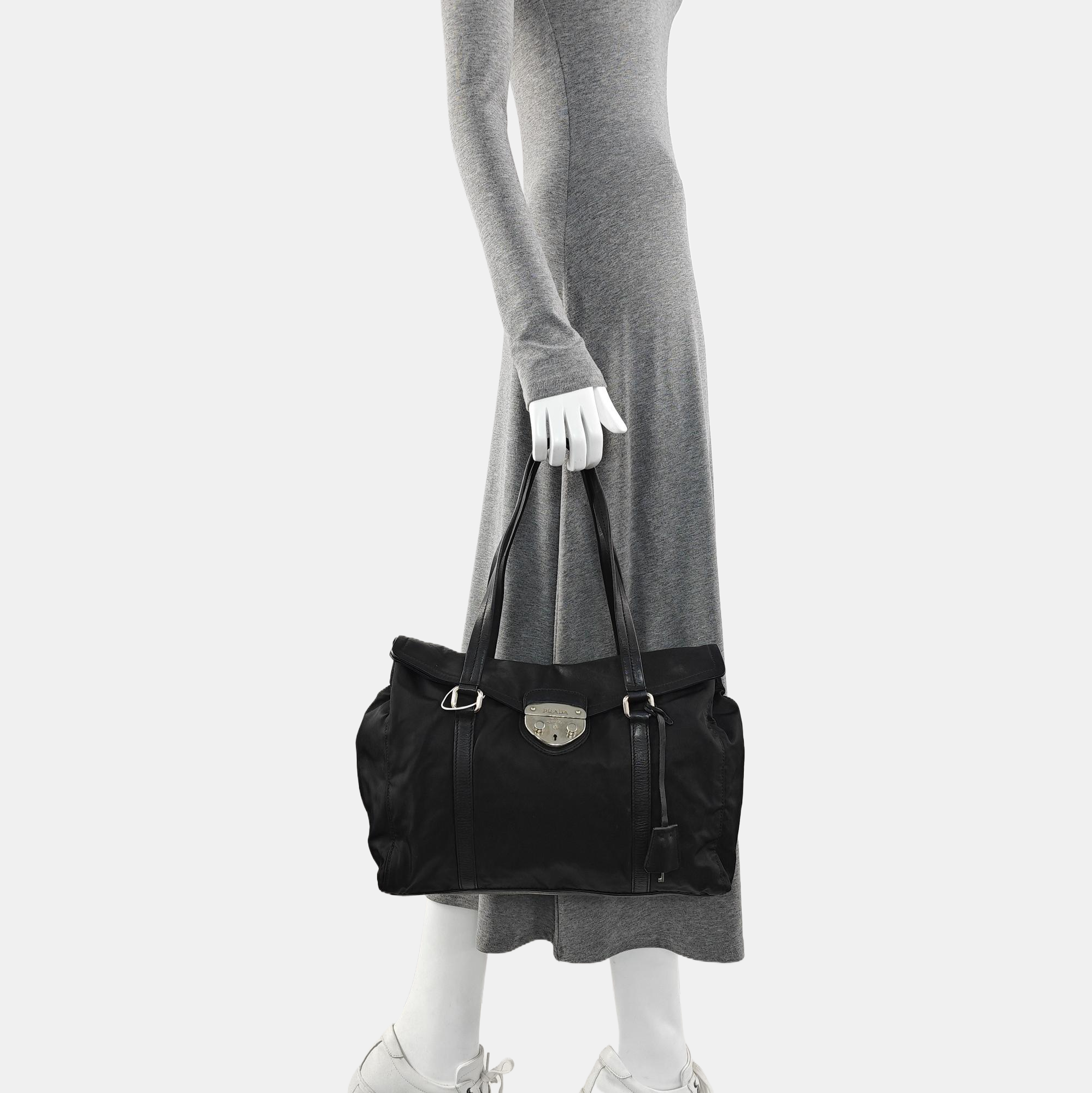 Nylon Shoulder Bag Black