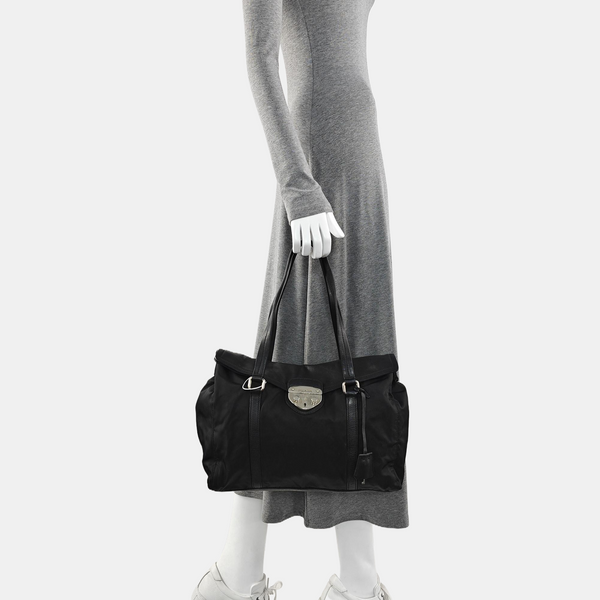 Nylon Shoulder Bag Black