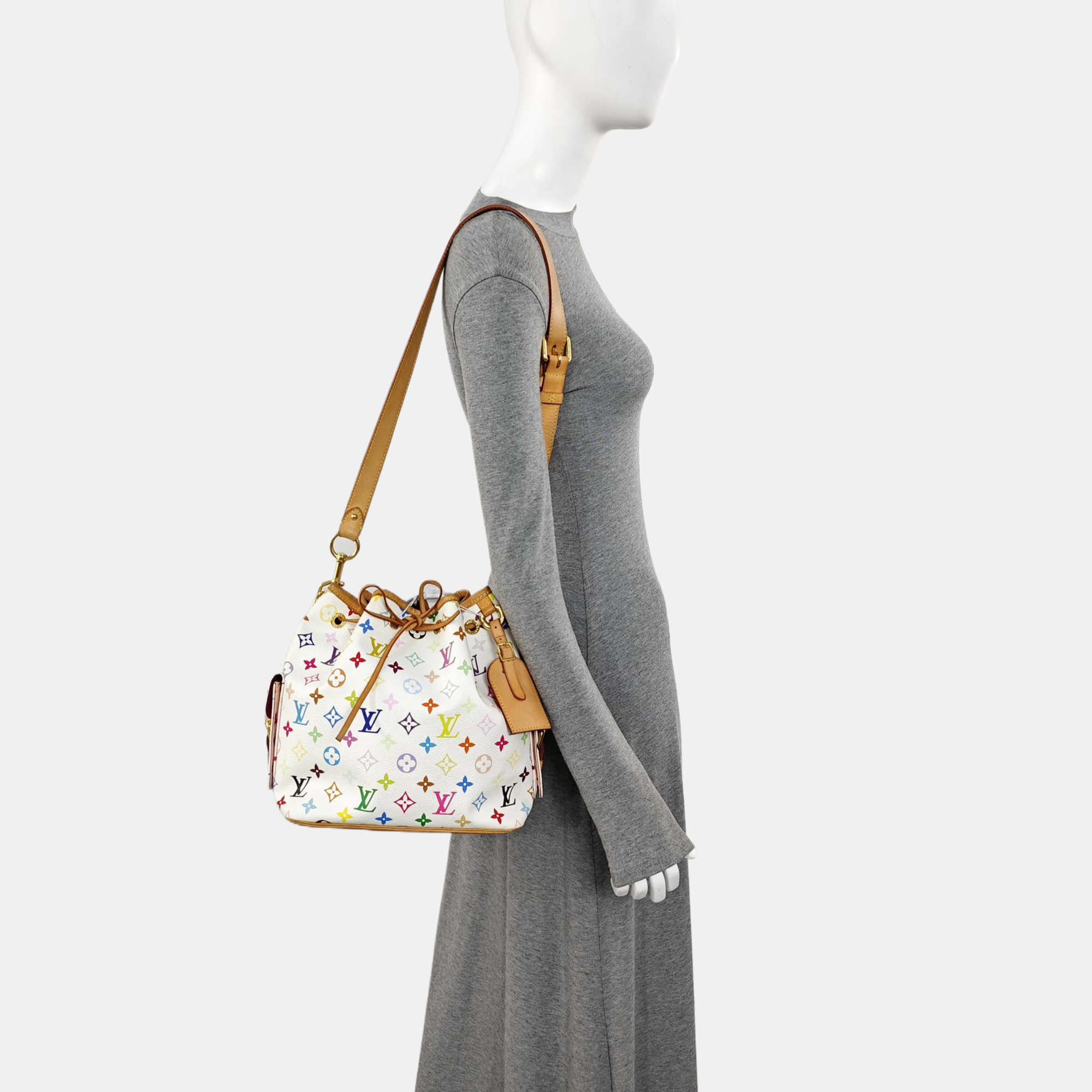 LV × TM NÉONOÉ MM Monogram Coated Canvas White