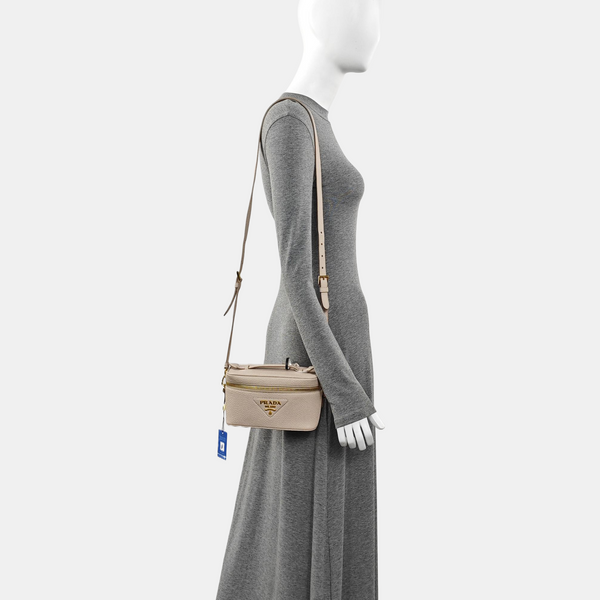 Saffiano Calfskin Shoulder Bag Mini Pink