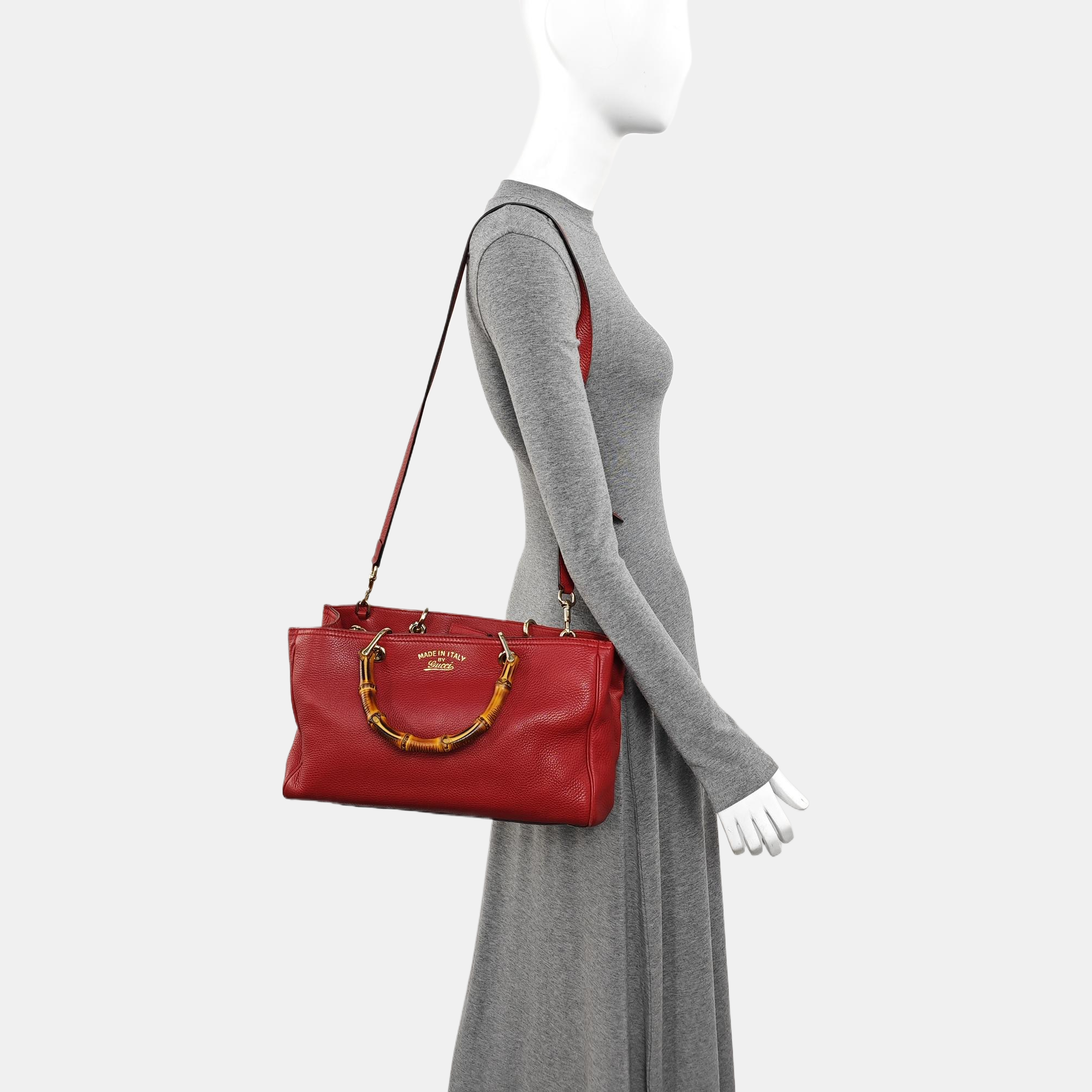 Bamboo 1947 Medium Calfskin Red