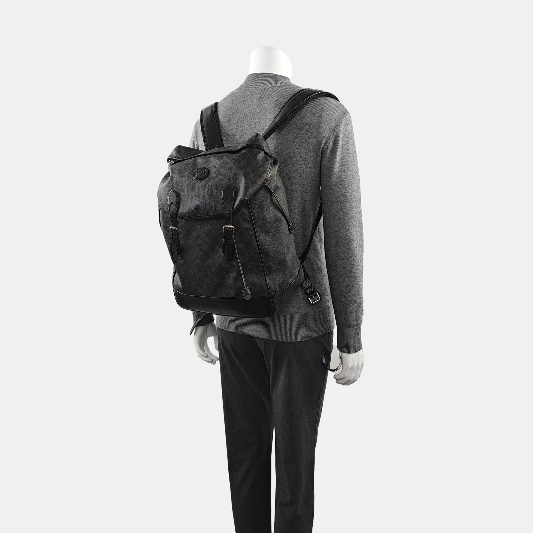 Retro Medium Monogram Coated Canvas Black
