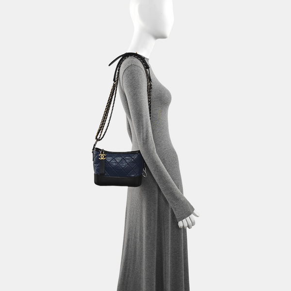 GABRIELLE Small Quilted Calfskin Blue