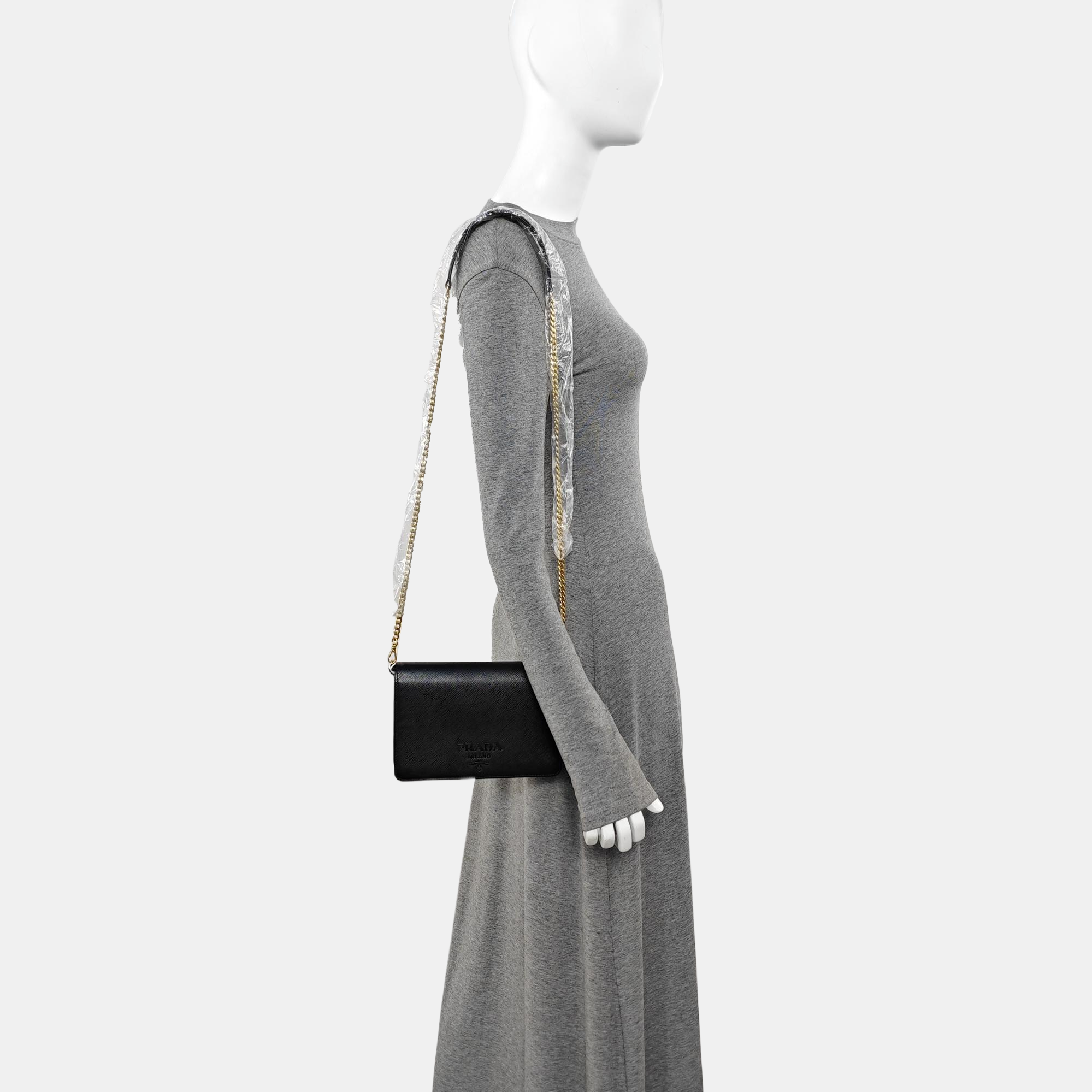 Calfskin Shoulder Bag Black