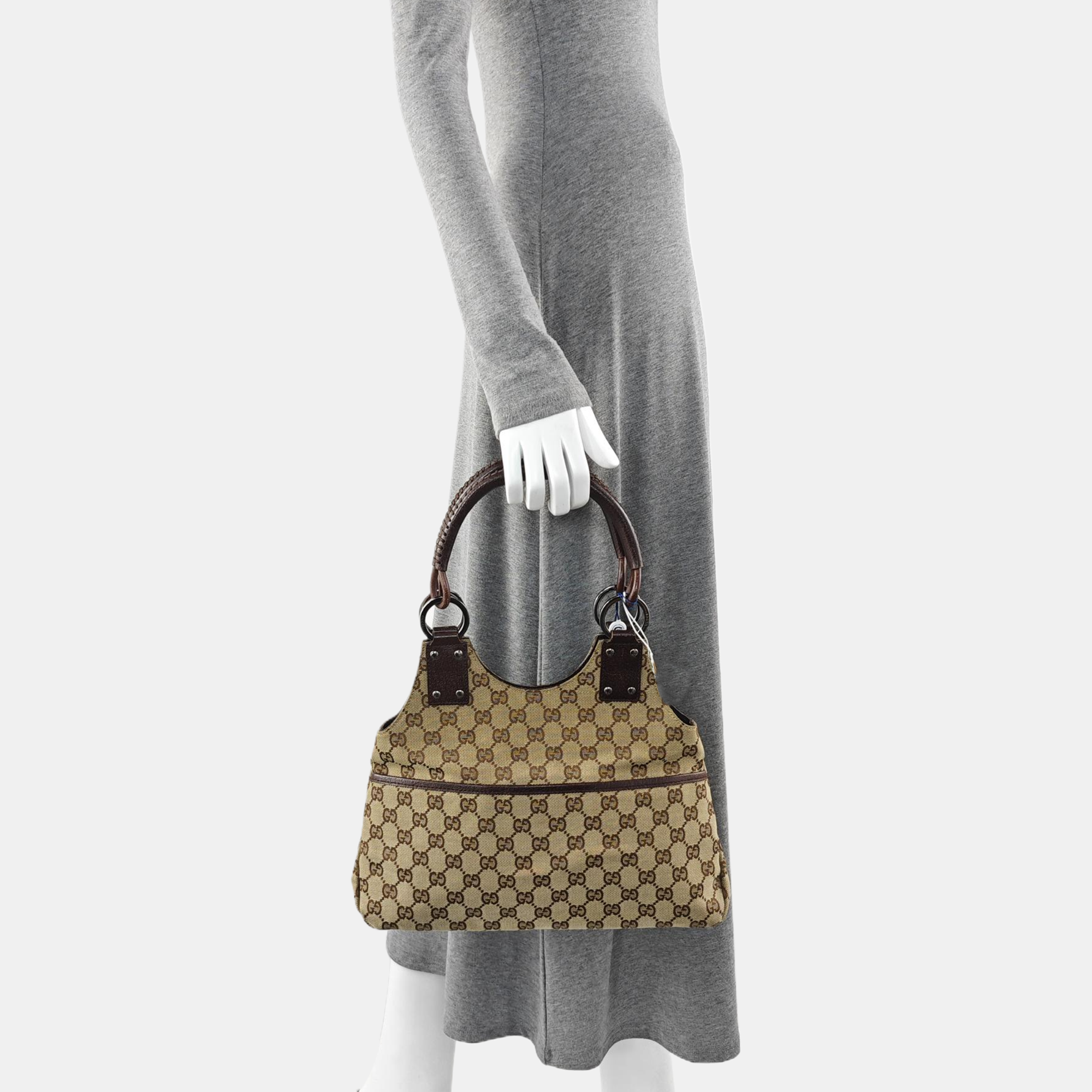 Monogram Canvas Top Handle Bag Brown