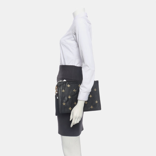 Bee Web Calfskin Black