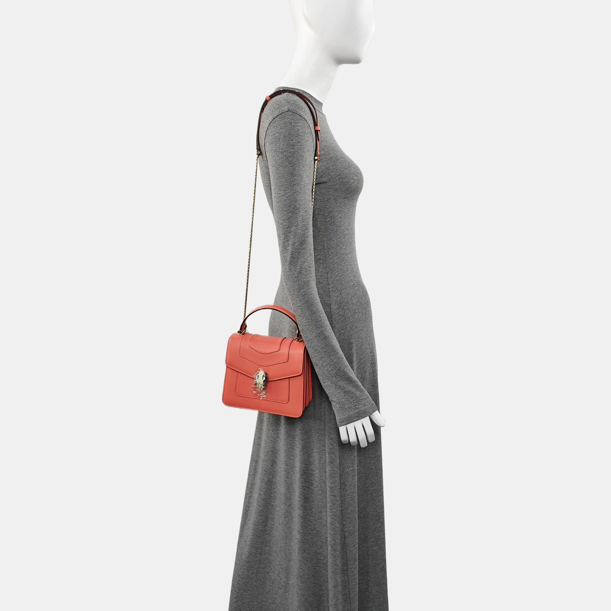 SERPENTI FOREVER Small Calfskin Red