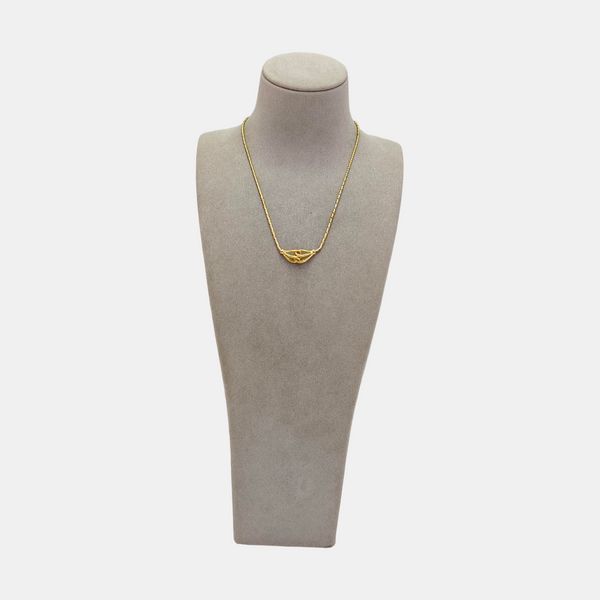 Twist Round Metal Gold Necklace