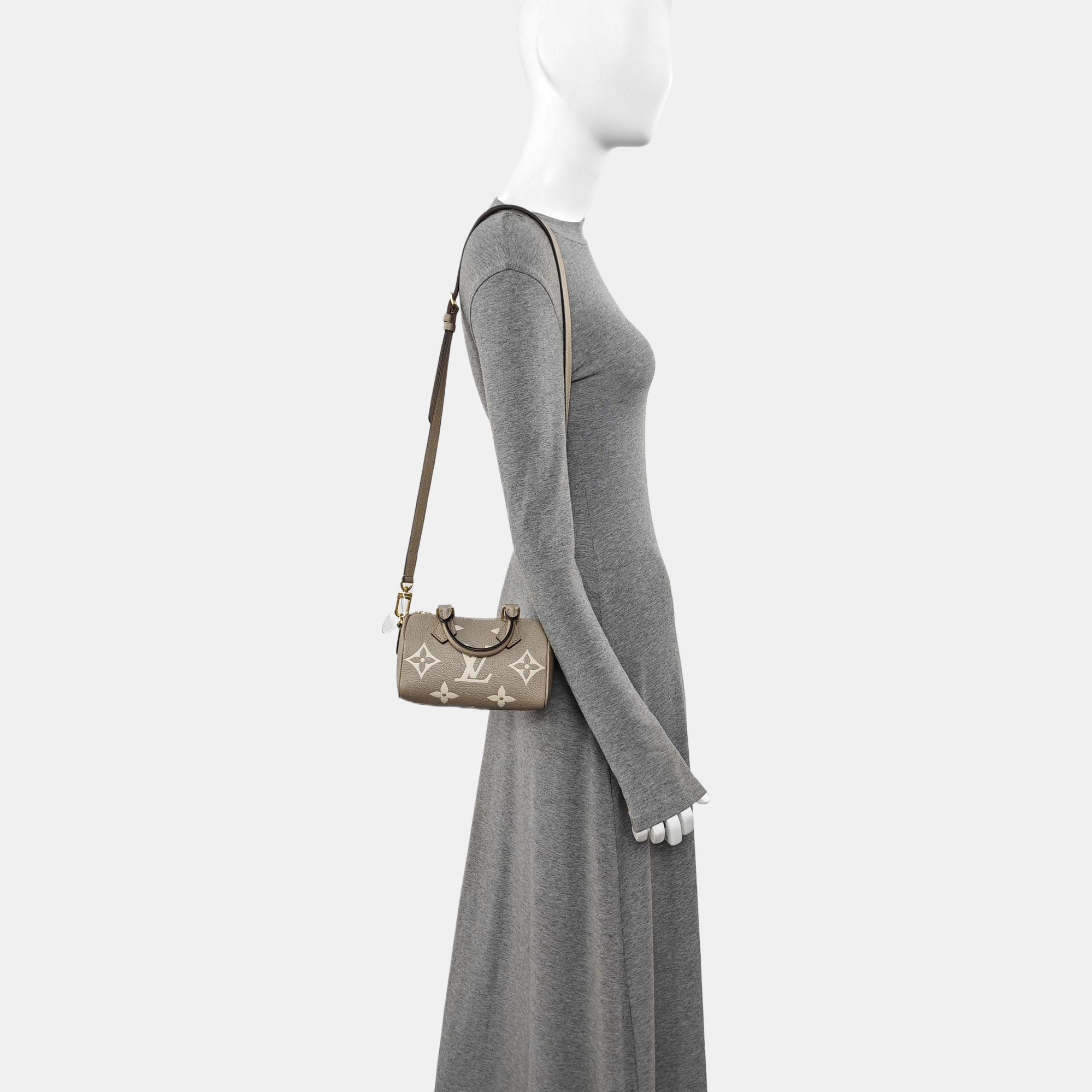 SPEEDY Nano Monogram Calfskin Gray