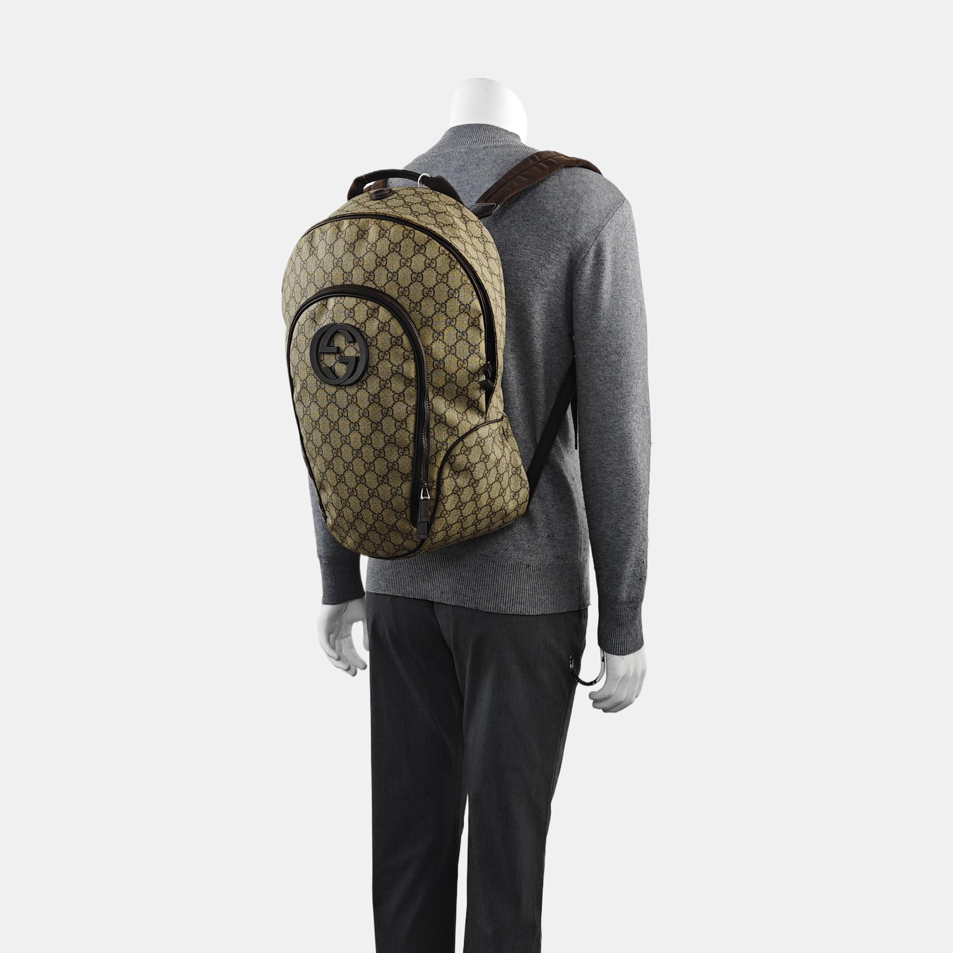 Monogram Coated Canvas Backpack Brown