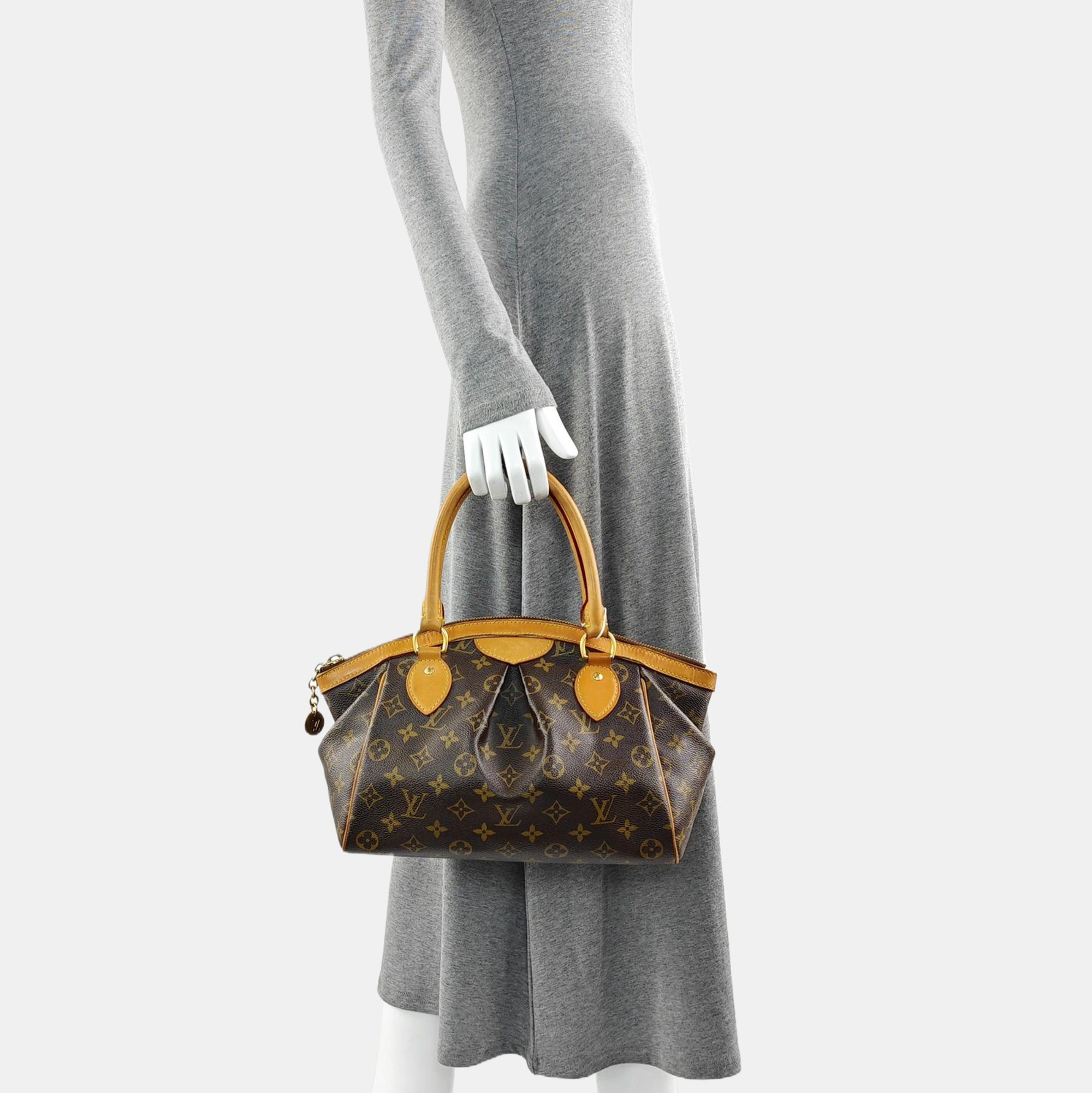 Monogram Coated Canvas Top Handle Bag Brown