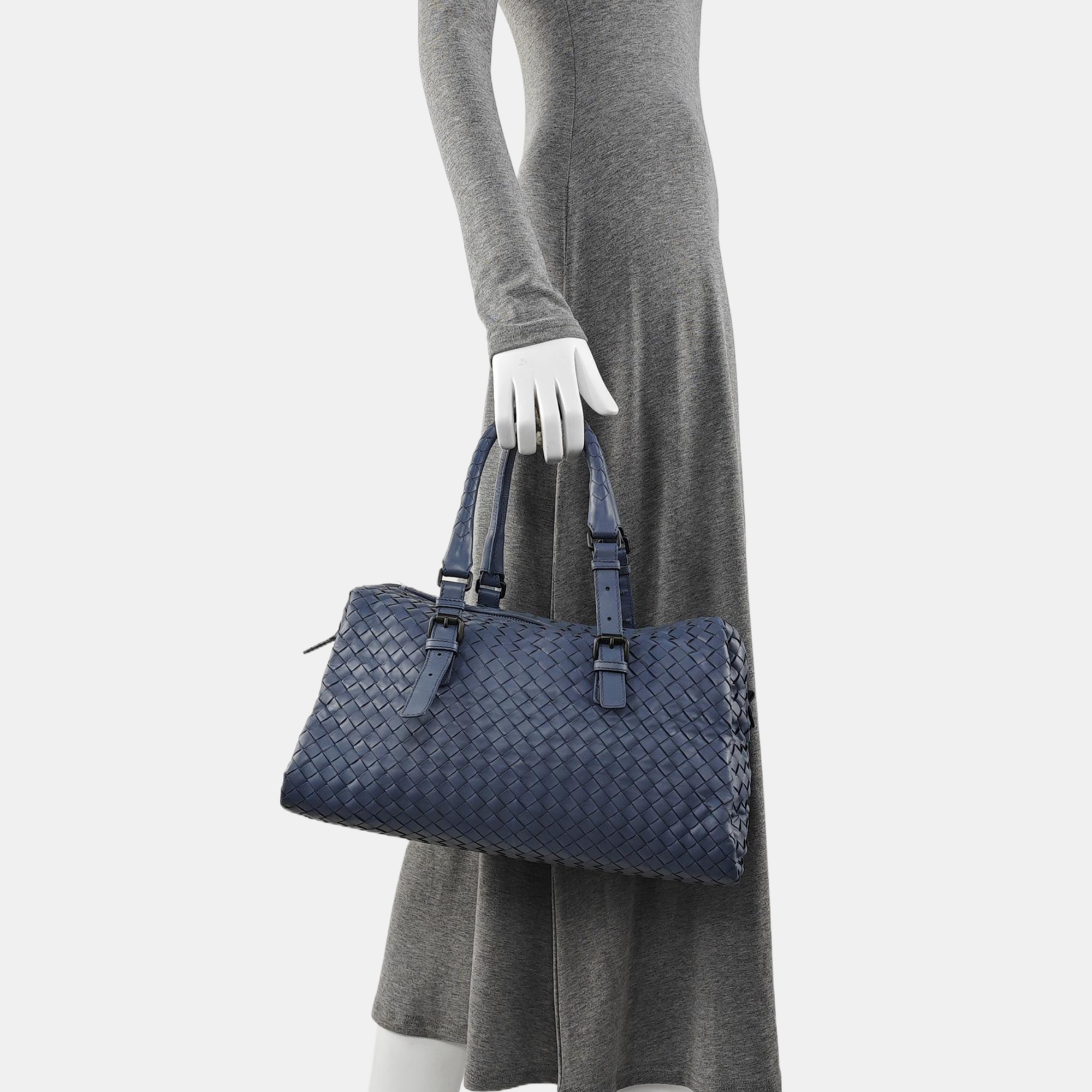 Calfskin Top Handle Bag Blue