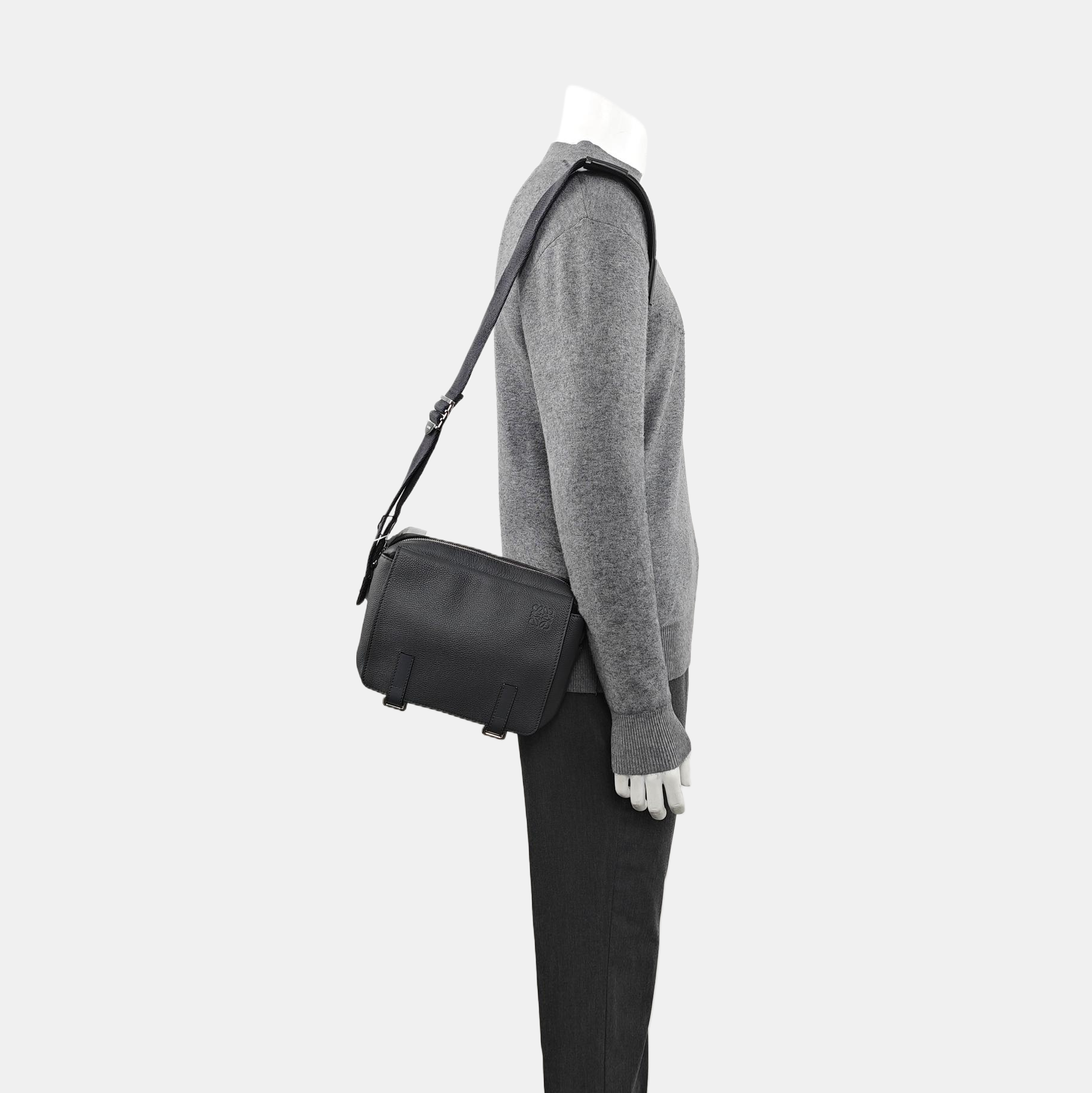 Calfskin Shoulder Bag Extra Small Gray