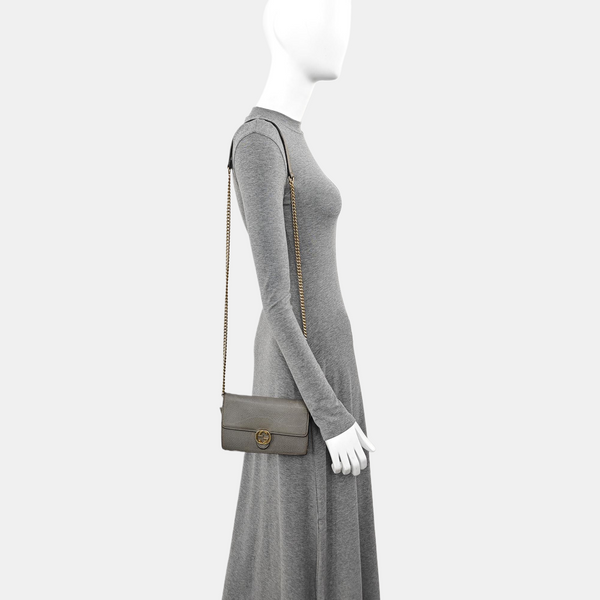 Interlocking G Small Calfskin Gray