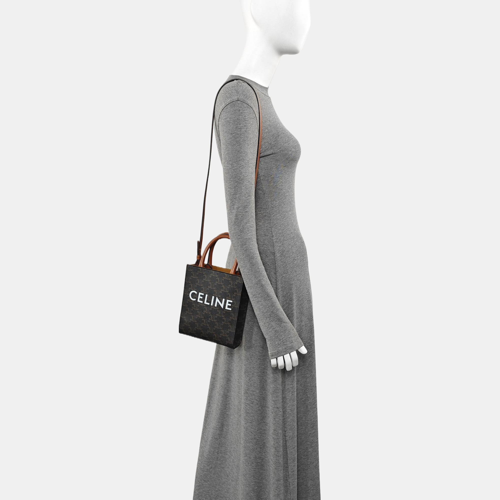 CABAS CELINE Mini Coated Canvas Brown