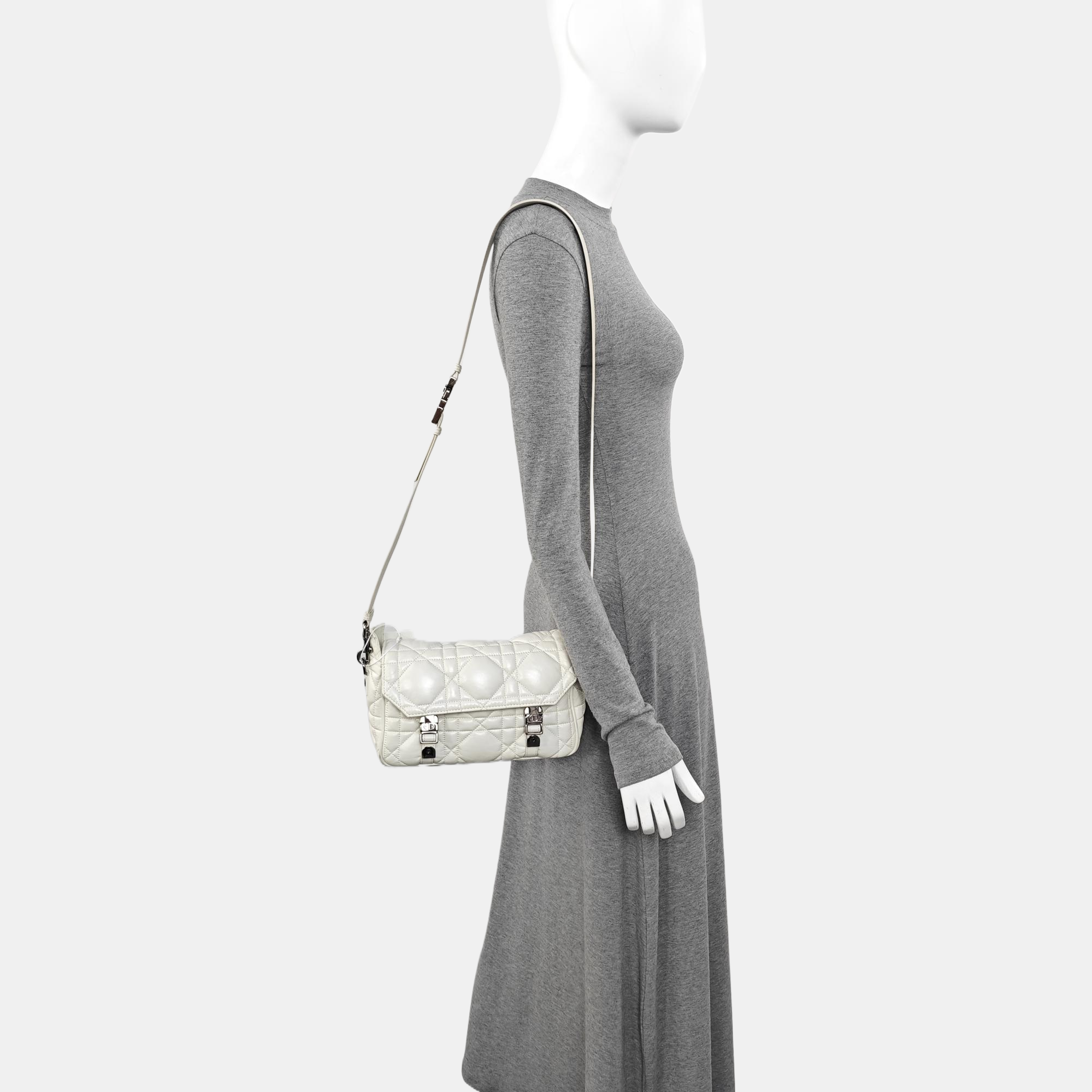 Diorcamp Small Cannage Calfskin White