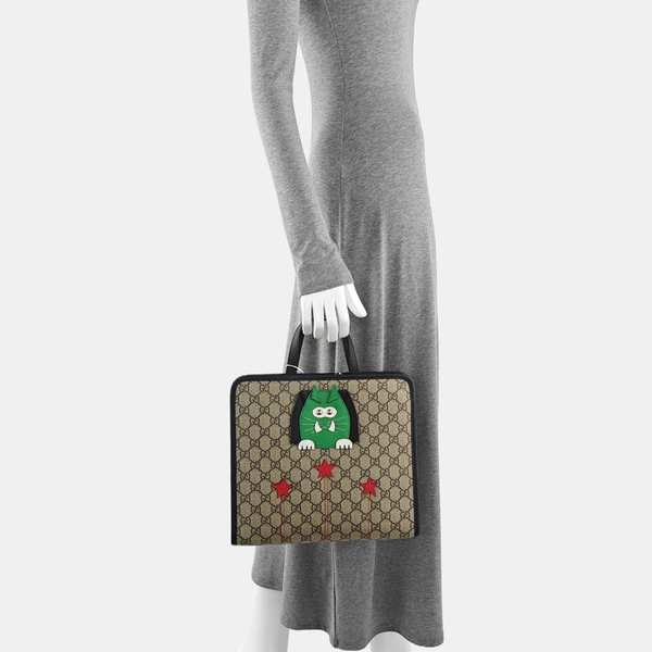 Monogram Coated Canvas Top Handle Bag Beige
