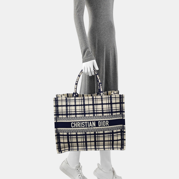 Authenticated pre-owned  Book Tote Large Canvas Blue - Tote Bag at Looply