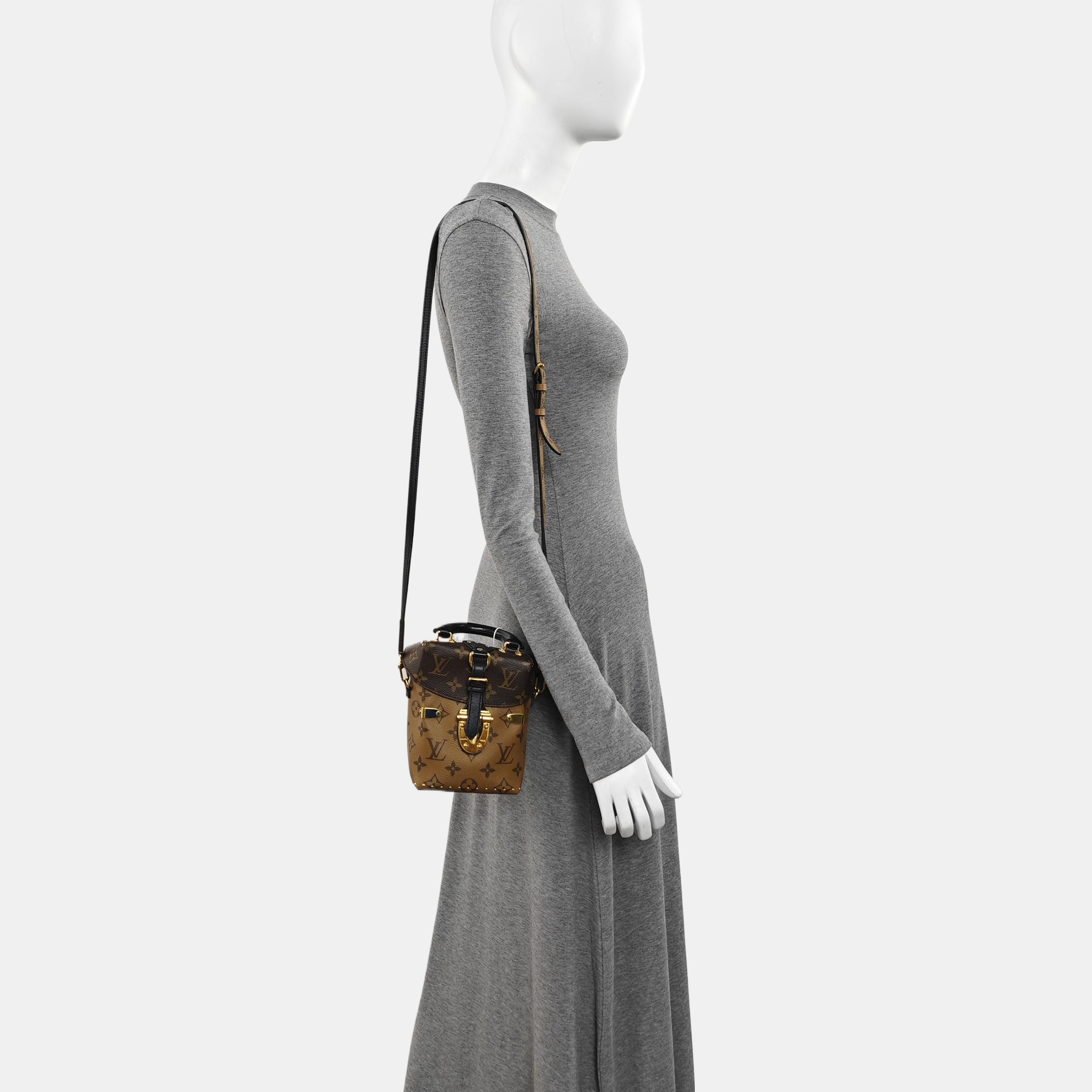 Monogram Coated Canvas Shoulder Bag Brown